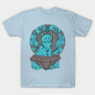 Blue Grey 7 Cats and Ancient Stones T-Shirt